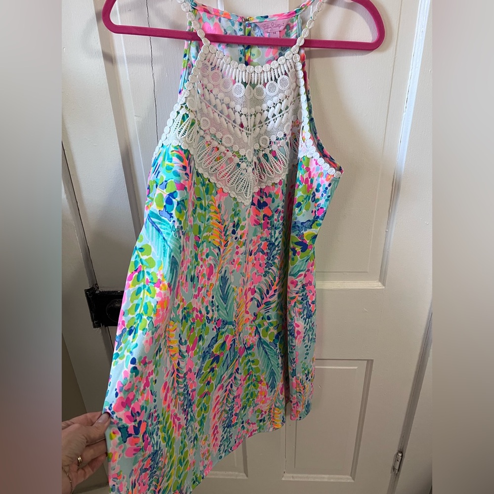 Lilly Pulitzer Pearl dress in Catch the Wave size 14 *flaw!